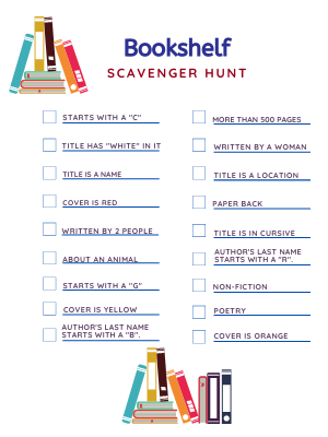 BOOKSHELF scavenger hunt